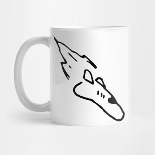 Flying Rocket Ship Doodle Art Mug